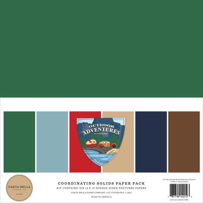 Carta Bella Outdoor Adventures Cardstock - Solid Kit